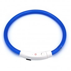 Светодиодный LED ошейник L-18 USB светящийся водоотталкивающий для собак и котов Blue L Светодиодный LED ошейник L-18 USB светящийся водоотталкивающий для собак и котов Blue L