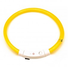 Светодиодный LED ошейник L-18 USB светящийся водоотталкивающий для собак и котов Yellow L Светодиодный LED ошейник L-18 USB светящийся водоотталкивающий для собак и котов Yellow L