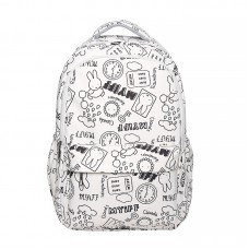 Рюкзак подростковый 601928 с надписями и рисунками 20L White Рюкзак подростковый 601928 с надписями и рисунками 20L White