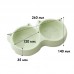 Миска для кошек Taotaopets Cat 123307 двойная пластиковая Green Миска для кошек Taotaopets Cat 123307 двойная пластиковая Green