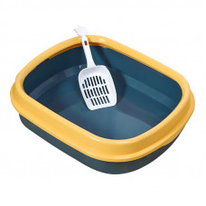 Туалет лоток для кошек с лопаткой Taotaopets 225501 46*38*13 см Indigo Туалет лоток для кошек с лопаткой Taotaopets 225501 46*38*13 см Indigo