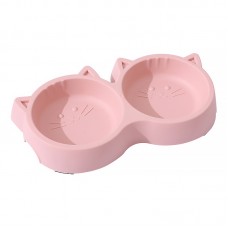 Миска для кошек Taotaopets Cat 123307 двойная пластиковая Pink