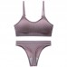 Бесшовный комплект женского белья в рубчик трусы и топ 6618# Лиловый L 80 ABC Бесшовный комплект женского белья в рубчик трусы и топ 6618# Лиловый L 80 ABC