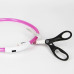Светодиодный LED ошейник L-18 USB светящийся водоотталкивающий для собак и котов  Pink M