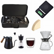 Дорожный кофейный набор Ecocoffee TS-01 из 7 предметов для приготовления кофе с кейсом подарочный Black