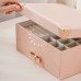 Шкатулка Casegrace SP-01261 для украшений и ювелирных изделий двухуровневая  23*17*12 см Pink Шкатулка Casegrace SP-01261 для украшений и ювелирных изделий двухуровневая  23*17*12 см Pink