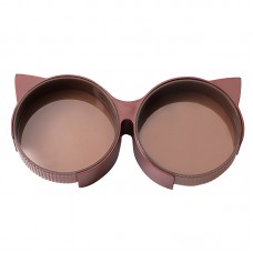 Миска Taotaopets 198807 для котов двойная с ушками Burgundy