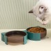 Миска Taotaopets 198807 для котов двойная с ушками Green Миска Taotaopets 198807 для котов двойная с ушками Green