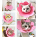 Мягкий воротник-подушка для кошек DT1063 Flower послеоперационный защитный от вылизывания M Pink