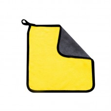Двухстороннее микрофибровое полотенце для сушки кузова авто Yellow + Gray 30*30 см Двухстороннее микрофибровое полотенце для сушки кузова авто Yellow + Gray 30*30 см