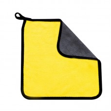 Двухстороннее микрофибровое полотенце для сушки кузова авто Yellow + Gray 30*60 см Двухстороннее микрофибровое полотенце для сушки кузова авто Yellow + Gray 30*60 см