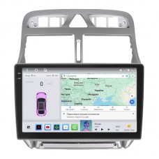 Штатная магнитола Lesko для Peugeot 307 I Рестайлинг 2005-2008 экран 9" 4/64 QLED CarPlay 4G Wi-Fi GPS 360 Prime