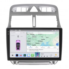 Штатная магнитола Lesko для Peugeot 307 I 2001-2005 экран 9" 4/64 QLED CarPlay 4G Wi-Fi GPS 360 Prime