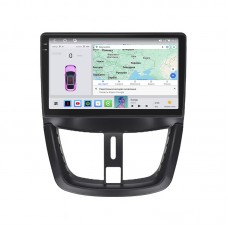 Штатная магнитола Lesko для Peugeot 207 I Рестайлинг 2009-2015 экран 9" 4/64 QLED CarPlay 4G Wi-Fi GPS 360 Prime