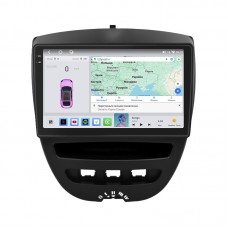 Штатная магнитола Lesko для Peugeot 107 I Рестайлинг 2 2012-2014 экран 10" 4/64 QLED CarPlay 4G Wi-Fi GPS 360 Prime