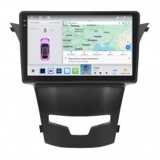 Штатная магнитола Lesko для SsangYong Korando III Рестайлинг 2013-2017 экран 9" 4/64 QLED CarPlay 4G Wi-Fi GPS 360 Prime