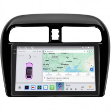 Штатная магнитола Lesko для Mitsubishi Mirage VI Рестайлинг 2015-2019 экран 9" 4/64 QLED CarPlay 4G Wi-Fi GPS 360 Prime