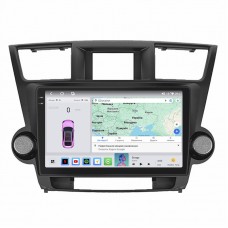 Штатная магнитола Lesko для Toyota Highlander II (U40) 2007-2010 экран 10" 4/64 QLED CarPlay 4G Wi-Fi GPS 360 Prime