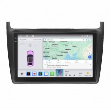 Штатная магнитола Lesko для Volkswagen Polo V 2009-2015 экран 9" 4/64 QLED CarPlay 4G Wi-Fi GPS 360 Prime