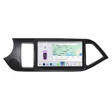 Штатная магнитола Lesko для Kia Picanto II Рестайлинг 2015-2017 экран 9" 4/64 QLED CarPlay 4G Wi-Fi GPS 360 Prime