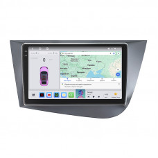 Штатная магнитола Lesko для SEAT Leon II Рестайлинг 2009-2012 экран 9" 4/64 QLED CarPlay 4G Wi-Fi GPS 360 Prime