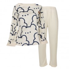 Комплект женской пижамы 302 Bear Blue рубашка с длинным рукавом и штанами фланелевая теплая L