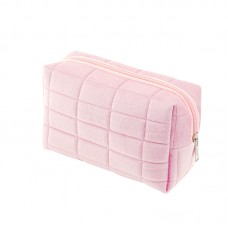 Женская косметичка 34018 несесер органайзер дорожная бьюти кейс плюшевая Pink