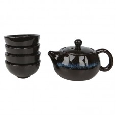 Набор для чайной церемонии YBCJ-648 сервиз для приготовления чая набор пиал с чайником на 4 персоны подарочная коробка Brown + Blue