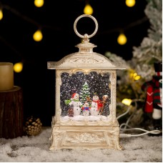 Декоративный фонарь новогодний 365985 рождественское украшение для дома музыкальный USB+Батарейки Снеговики Декоративный фонарь новогодний 365985 рождественское украшение для дома музыкальный USB+Батарейки Снеговики