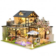 Кукольный дом конструктор DIY House P010-B Японский домик с садом сборный румбокс с LED подсветкой Кукольный дом конструктор DIY House P010-B Японский домик с садом сборный румбокс с LED подсветкой