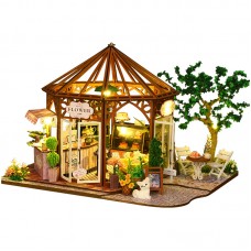 Кукольный дом конструктор DIY House ES013-A Flower House Coffee Shop сборный румбокс