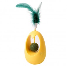 Игрушка для котов Taotaopets 027714 Неваляшка с перьями и кошачьей мятой Yellow