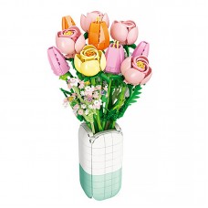 3D конструктор набор строительных блоков JIE-STAR 9065 RoseTulip Ensamble 1011 деталей пластиковый