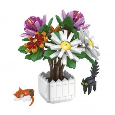 3D конструктор набор строительных блоков JIE-STAR 9036 Chrysanthemum potted plants 900 деталей пластиковый