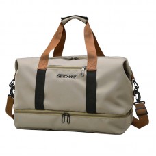Сумка дорожная 001 с отделением для обуви с регулируемым плечевым ремнем Latte