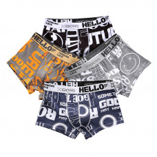 Набор мужских трусов боксеров PA-3187 с принтом Black/Orange/Gray/Sapphire Blue bp 4 шт 3XL Набор мужских трусов боксеров PA-3187 с принтом Black/Orange/Gray/Sapphire Blue bp 4 шт 3XL