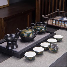 Набор для чайной церемонии для приготовления чая гайвань пиалы с чайником на 6 персон #04 Старинный стиль