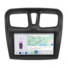 Штатная магнитола Lesko для Dacia Logan II Рестайлинг 2016-2020 экран 9" 4/64 QLED CarPlay 4G Wi-Fi GPS 360 Prime