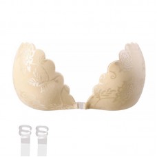 Бюстгальтер-невидимка Fly Bra G00D89 с эффектом Рush Up без бретелей кружевной лиф Бежевый D
