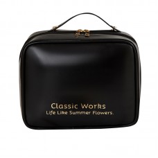 Органайзер косметичка BK-HZB-12 для хранения косметики компактный бьюти бокс переносной на молнии и с ручкой Black Органайзер косметичка BK-HZB-12 для хранения косметики компактный бьюти бокс переносной на молнии и с ручкой Black