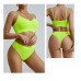 Бесшовный комплект женского белья в текстуре косичка трусы и топ 6608# Яркий Лайм M Бесшовный комплект женского белья в текстуре косичка трусы и топ 6608# Яркий Лайм M