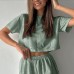 Женский комплект для дома и сна SM24107A футболка и шорты женская пижама Green S