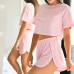 Женский комплект для дома и сна SM24107A футболка и шорты женская пижама Pink S