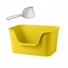 Туалет лоток для кошек с лопаткой Taotaopets 262207 40 см Yellow