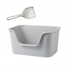 Туалет лоток для кошек с лопаткой Taotaopets 262207 40 см Gray