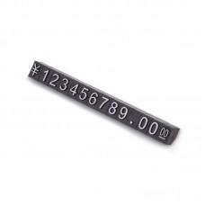 Набор пластиковых ценников SJX-HDY-XH-0-9 с цифрами 100 шт для товаров на витрину 45*3*5 мм Black + Silver