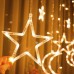 Новогодняя светодиодная гирлянда штора 3*1 метр Месяц и звезда Теплый свет