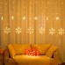 Новогодняя светодиодная гирлянда штора 3*1 метр Снежинка и звезда Теплый свет