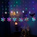 Новогодняя светодиодная гирлянда штора 3*1 метр Снежинка и звезда Цветной свет
