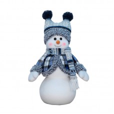 Новогодняя фигурка под елку YH239907B Снеговик 40 см рождественская мягкая игрушка Blue